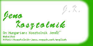 jeno kosztolnik business card